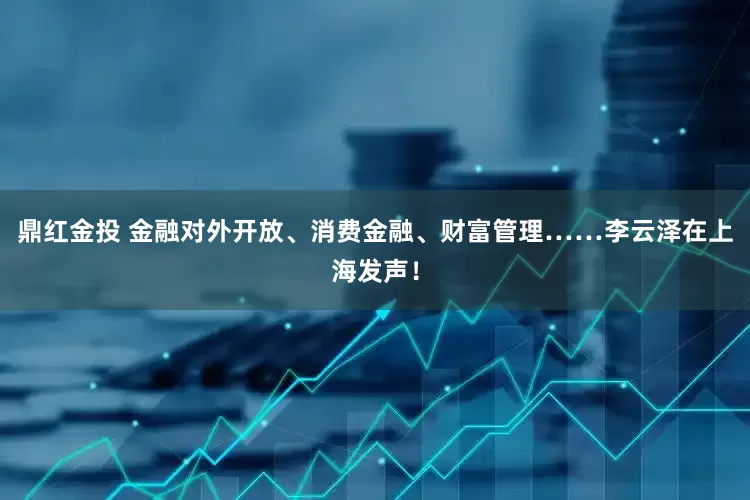 鼎红金投 金融对外开放、消费金融、财富管理……李云泽在上海发声！